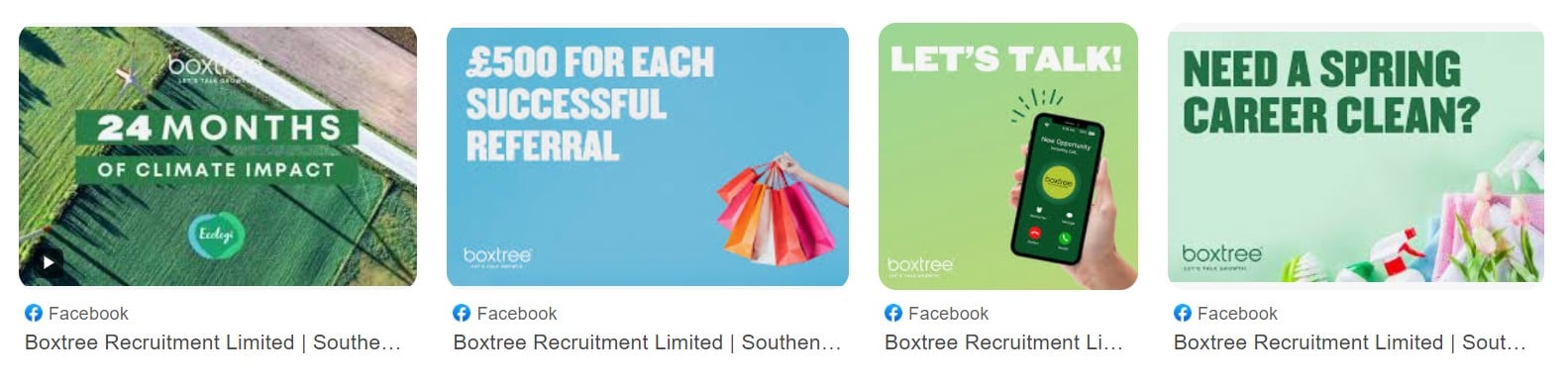 Facebook examples of advertising for recruitment agencies