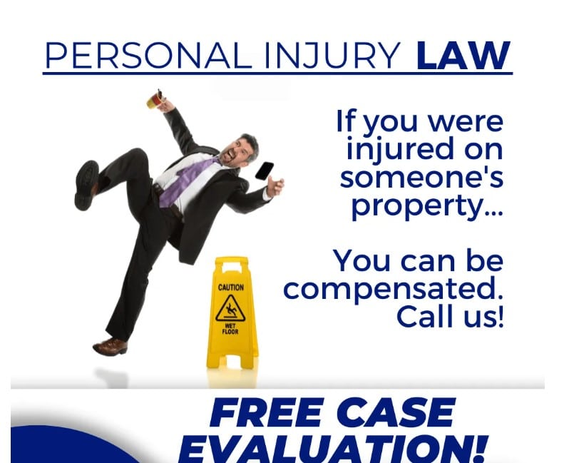 Image of an advertisement showing personal injury law