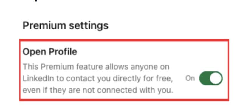 LinkedIn Inmail open profile image