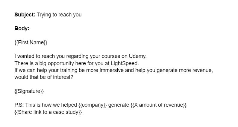 Linkedin Inmail example 2