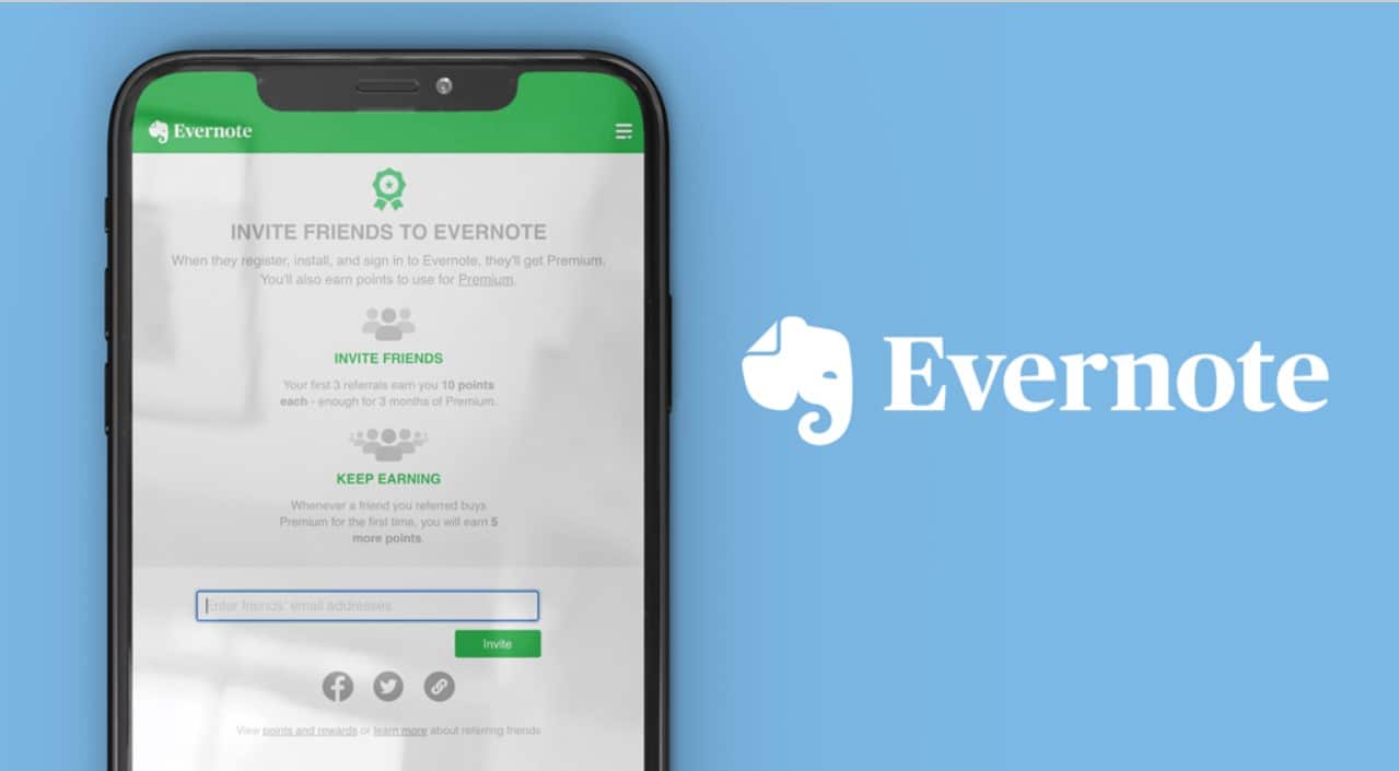 Example of the Evernote referral program