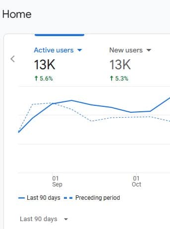 Screenshot of Google Analytics