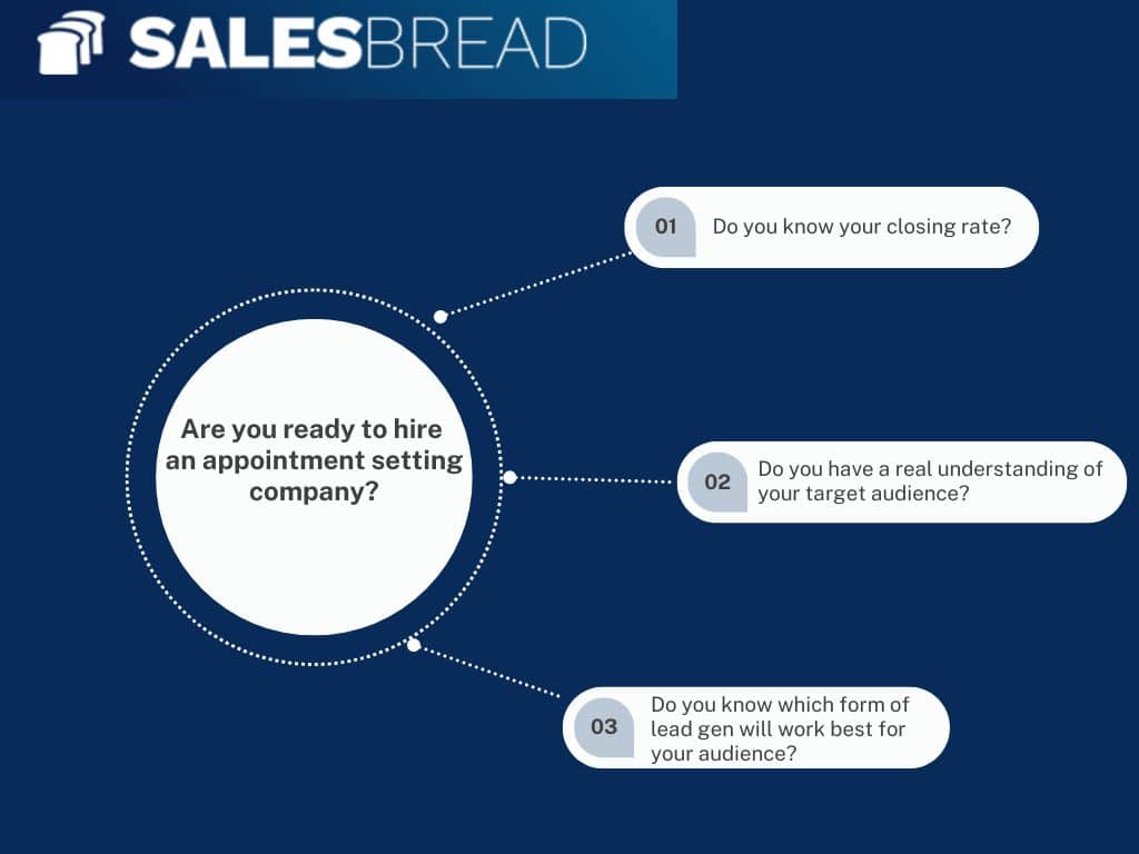 Infographic showing how to know if you're ready to hire an appointment setting company