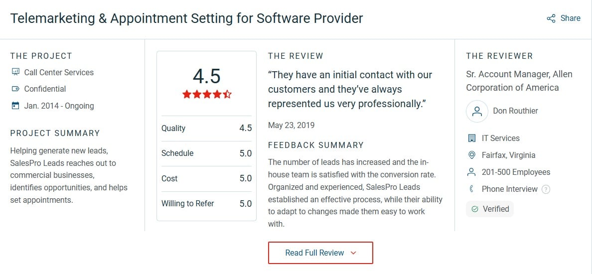 Salespro leads review